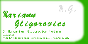 mariann gligorovics business card